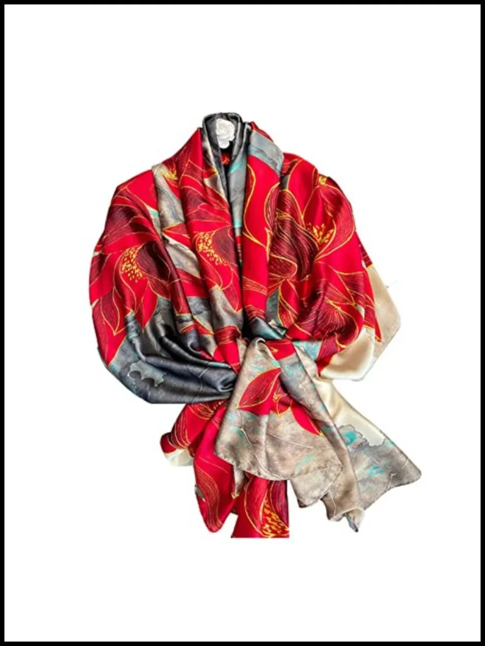 Silky Satin Wrap Scarf Shawl Headscarf for Women Large Hair Turban